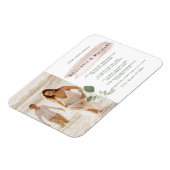 Pink Splash Waterverf Greenery Virtual Wedding Magneet (Linkerzijde)