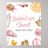 Pink Splish Splash Baby shower Baby's zijn zoet Poster (Voorkant)