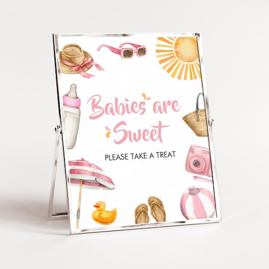 Pink Splish Splash Baby shower Baby's zijn zoet Poster