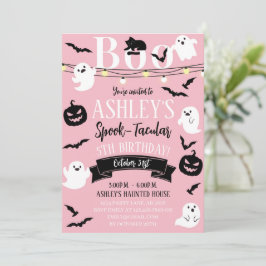 Pink Spook-Tacular Haunted Verjaardag Kaart
