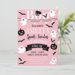 Pink Spook-Tacular Haunted Verjaardag Kaart