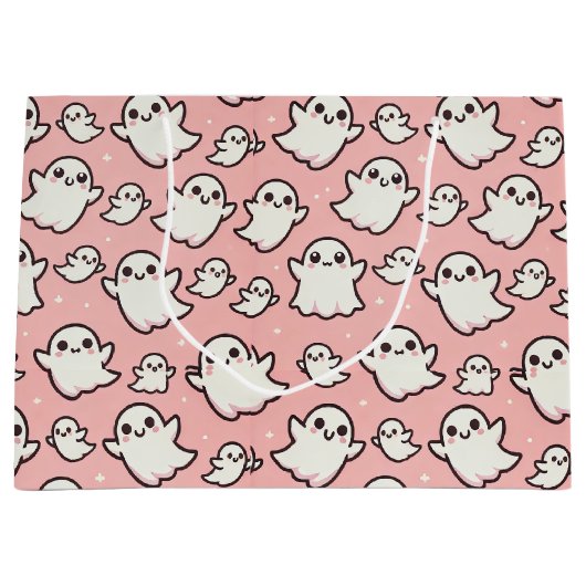 Pink Spooky Ghost Party Halloween Groot Cadeauzakje (Voorkant)