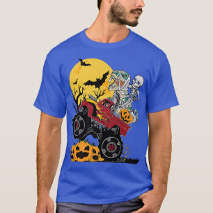 Pink Spooky Halloween Monster Truck Pumpkin Mummy T-shirt