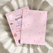 Pink Spooky One 1st Birthday Invitation Kaart