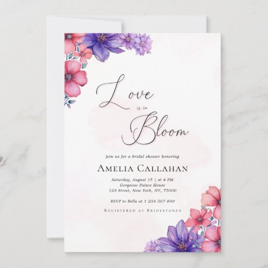 Pink Spring Blossom Love is in Bloom Vrijgezellenf Kaart (Voorkant)