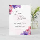 Pink Spring Blossom Love is in Bloom Vrijgezellenf Kaart (Staand voorkant)