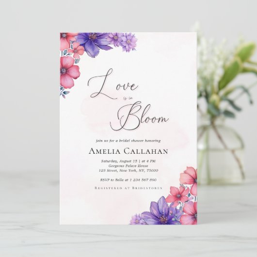 Pink Spring Blossom Love is in Bloom Vrijgezellenf Kaart (Staand voorkant)