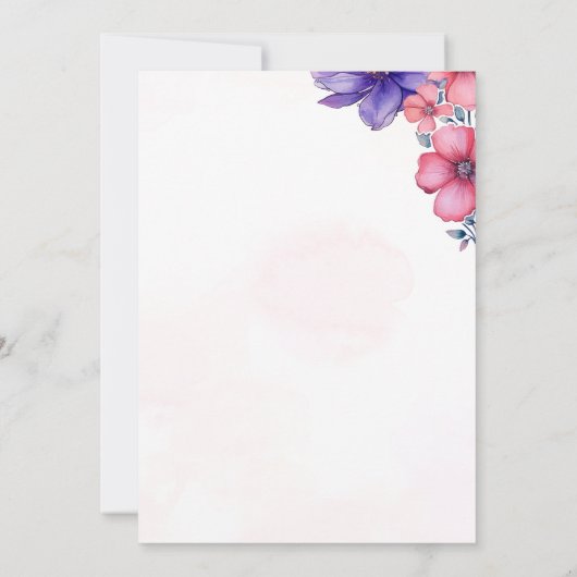 Pink Spring Blossom Love is in Bloom Vrijgezellenf Kaart (Achterkant)