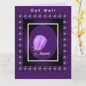 Pink Spring Blossom Personalized Get Well Kaart (Gele Bloem)