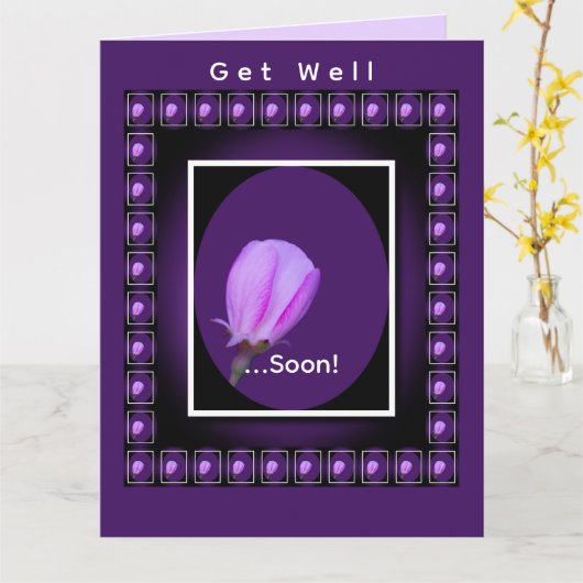 Pink Spring Blossom Personalized Get Well  Kaart (Gele Bloem)