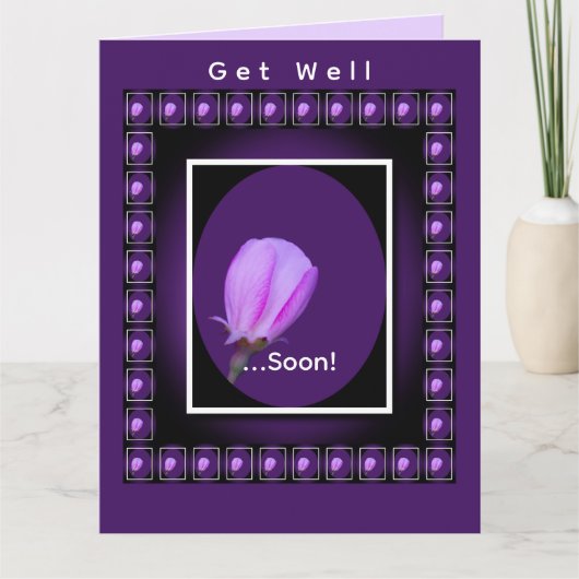 Pink Spring Blossom Personalized Get Well Kaart (Voorkant)