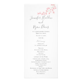 Pink Spring Blossom Wedding Programme Reclamekaart