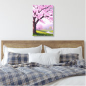 Pink Spring Dream: Cherry Blossom River Print (Insitu (Slaapkamer))