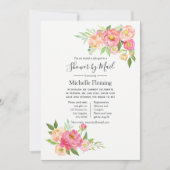 Pink Spring Floral Baby of Vrijgezellenfeest per p Kaart (Voorkant)