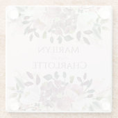 Pink Spring Floral Bouquet Wedding Glazen Onderzetter (Achterkant)