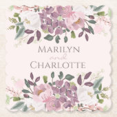 Pink Spring Floral Bouquet Wedding Kartonnen Onderzetters (Voorkant)