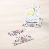 Pink Spring Floral Bouquet Wedding Kartonnen Onderzetters (Insitu)