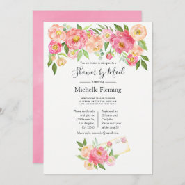 Pink Spring Floral Bridal of Baby shower per post Kaart