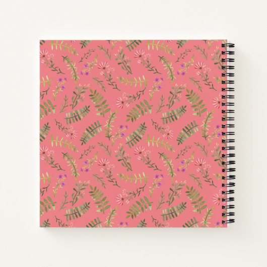 Pink Spring Floral Monogram Notitieboek (Achterkant)