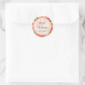 Pink Spring Floral Wedding Ronde Sticker (Tas)