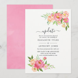 Pink Spring Floral Wedding Update Kaart