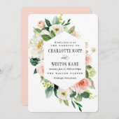 Pink Spring Florals Weddenschap Kaart (Voorkant / Achterkant)