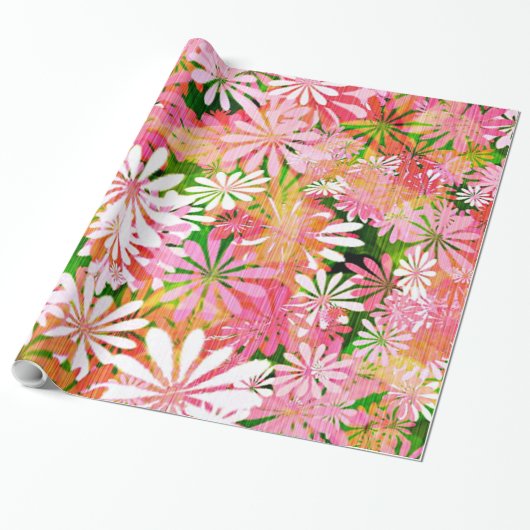 Pink Spring Garden Cadeaupapier (Uitgerold)