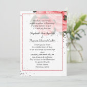 Pink Spring Roos Floral Wedding Kaart (Staand voorkant)