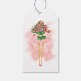 Pink Spring Tea Party Cadeaulabel