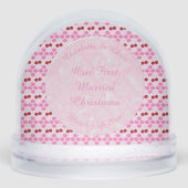 Pink Spring Wedding Cherry blossom and cherries Sneeuwbol (Voorkant)