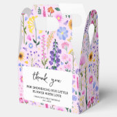 Pink Spring Wildflower Girl's Eerste Verjaardag Bedankdoosjes (Geopend)