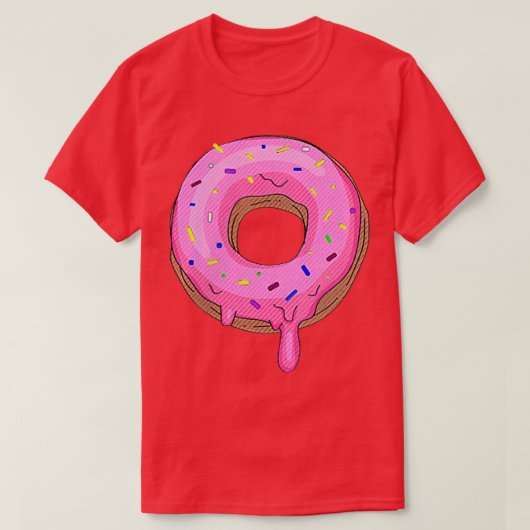 Pink Sprinkle Donut Pocket Doughnut Lovers Donuts  T-shirt (Design voorkant)
