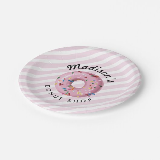 Pink Sprinkle Donut Shop Papieren Bordje (Gekanteld)