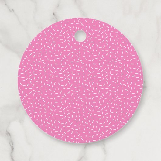 Pink Sprinkle Donuts Baby shower Bedankjes Labels (Achterkant)
