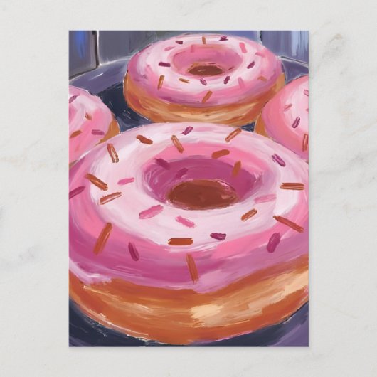Pink Sprinkle Donuts Baking Pastry Briefkaart (Voorkant)
