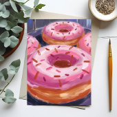 Pink Sprinkle Donuts Baking Pastry Briefkaart