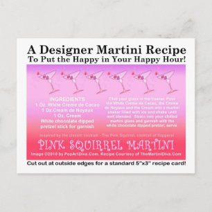 Pink Squirrel Martini Recept Kaart Briefkaart