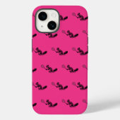 Pink Squirrel Tennis Player Patroon Case-Mate iPhone Case (Achterkant)