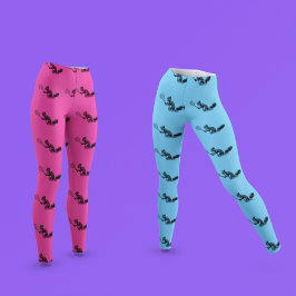 Pink Squirrel Tennis Player Patroon Leggings