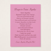 Pink St. Agatha (M 003) Kaart van gebeden (Achterkant)