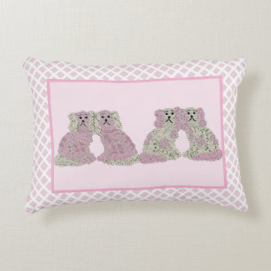 Pink Staffordshire Dogs Breakfast Accent Kussen