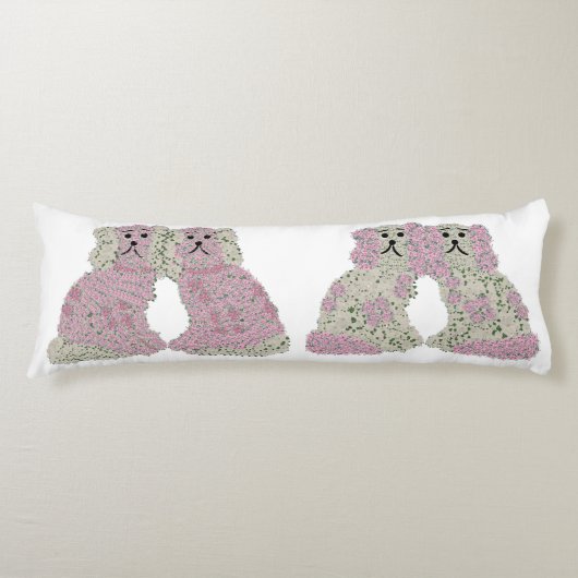 Pink Staffordshire Dogs Ginger Jars Lumbar Lichaamskussen (Voorkant)