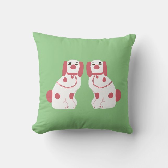 Pink Staffordshire Dogs Kussen (Voorkant)