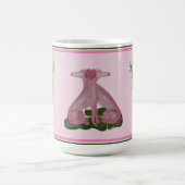 Pink Staffordshire Dogs Topiary Koffiemok (Center)