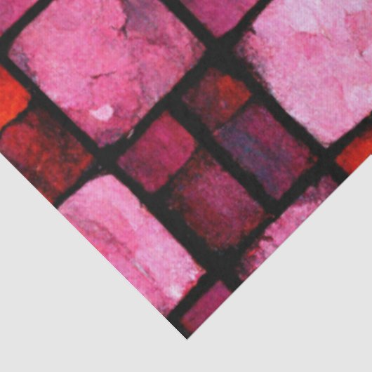 Pink Stained glass Tile Decoupage Tissuepapier (Detail)