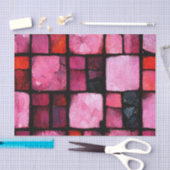 Pink Stained glass Tile Decoupage Tissuepapier (Craft)