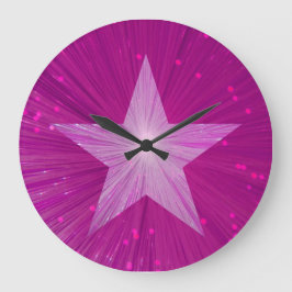 Pink Star clock round Grote Klok
