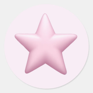 Pink Star Emoji - Schattigee en stralende iconenku Ronde Sticker