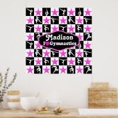 PINK STAR GEPERSONALISEERD IK HOU VAN GYMNASTIEK P POSTER (Keuken)
