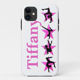 PINK STAR GEPERSONALISEERDE GYMNAST IPHONE CASE